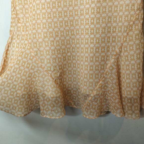 Express Silk Chiffon Floral Skirt Pull On Flounce Flowy Peach - Picture 5 of 9